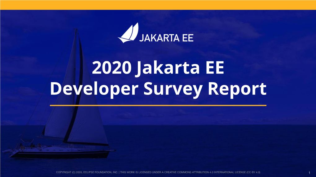 2020 Jakarta EE Developer Survey Report Executive Summary