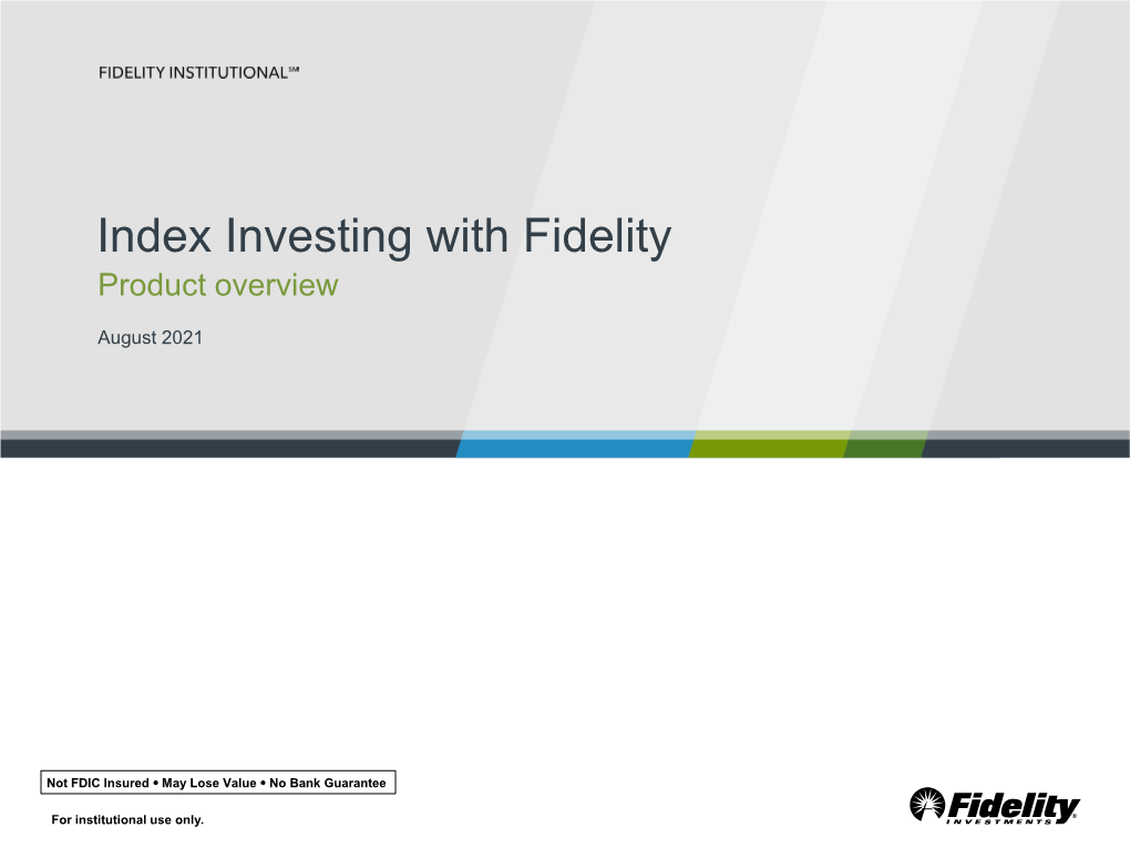 Geode Capital Management , LLC Subadvisor: Geode Capital Management , LLC Advisor: Fidelity Investments