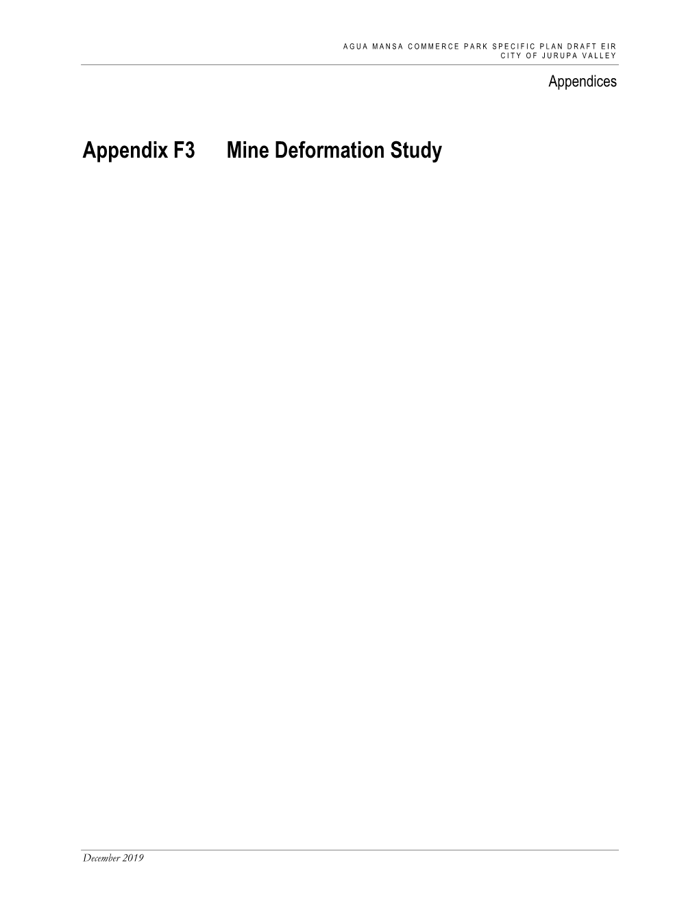 Appendix F3 Mine Deformation Study