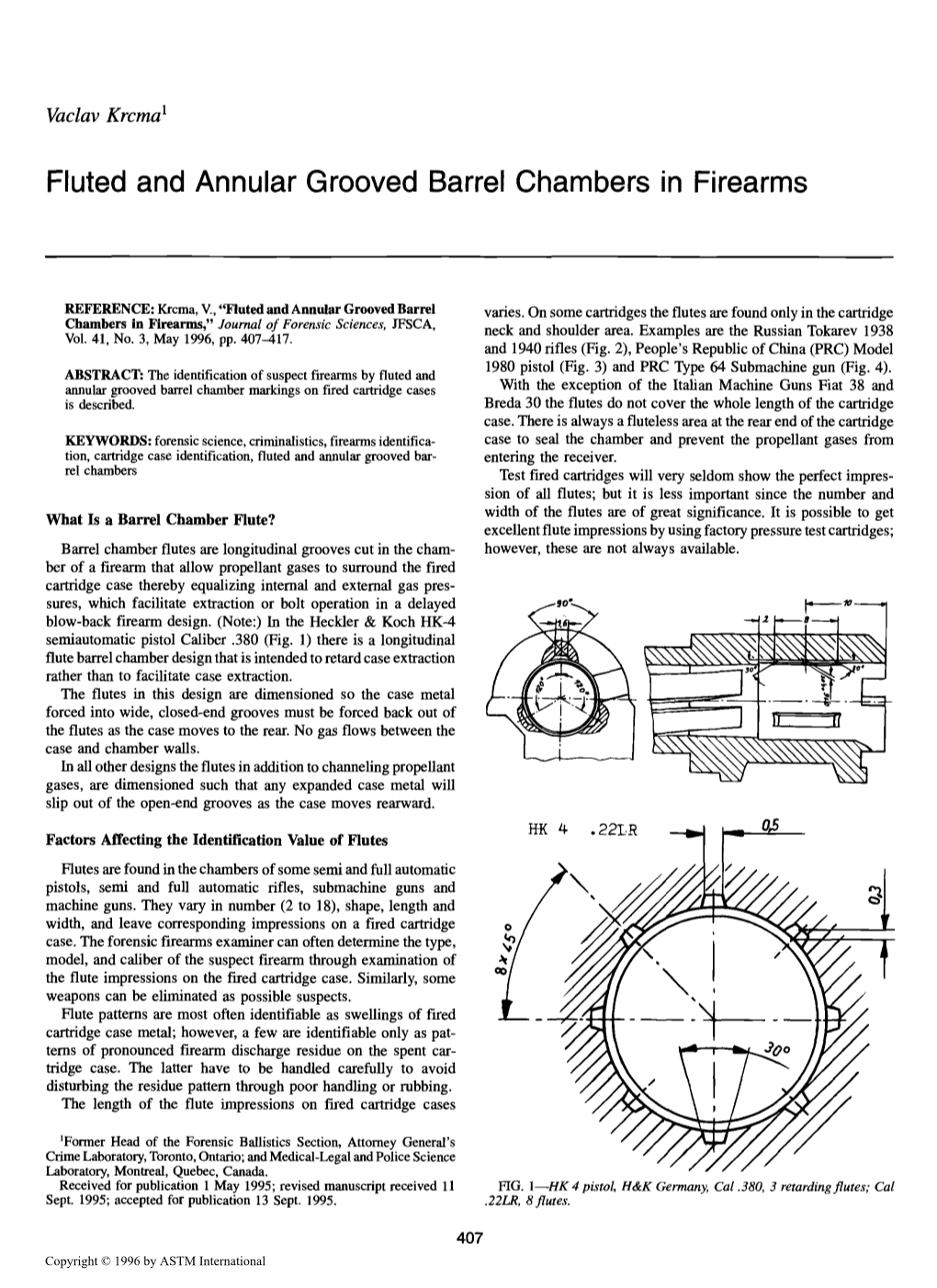 Fluted and Annular Grooved Barrel Chambers in Firearms