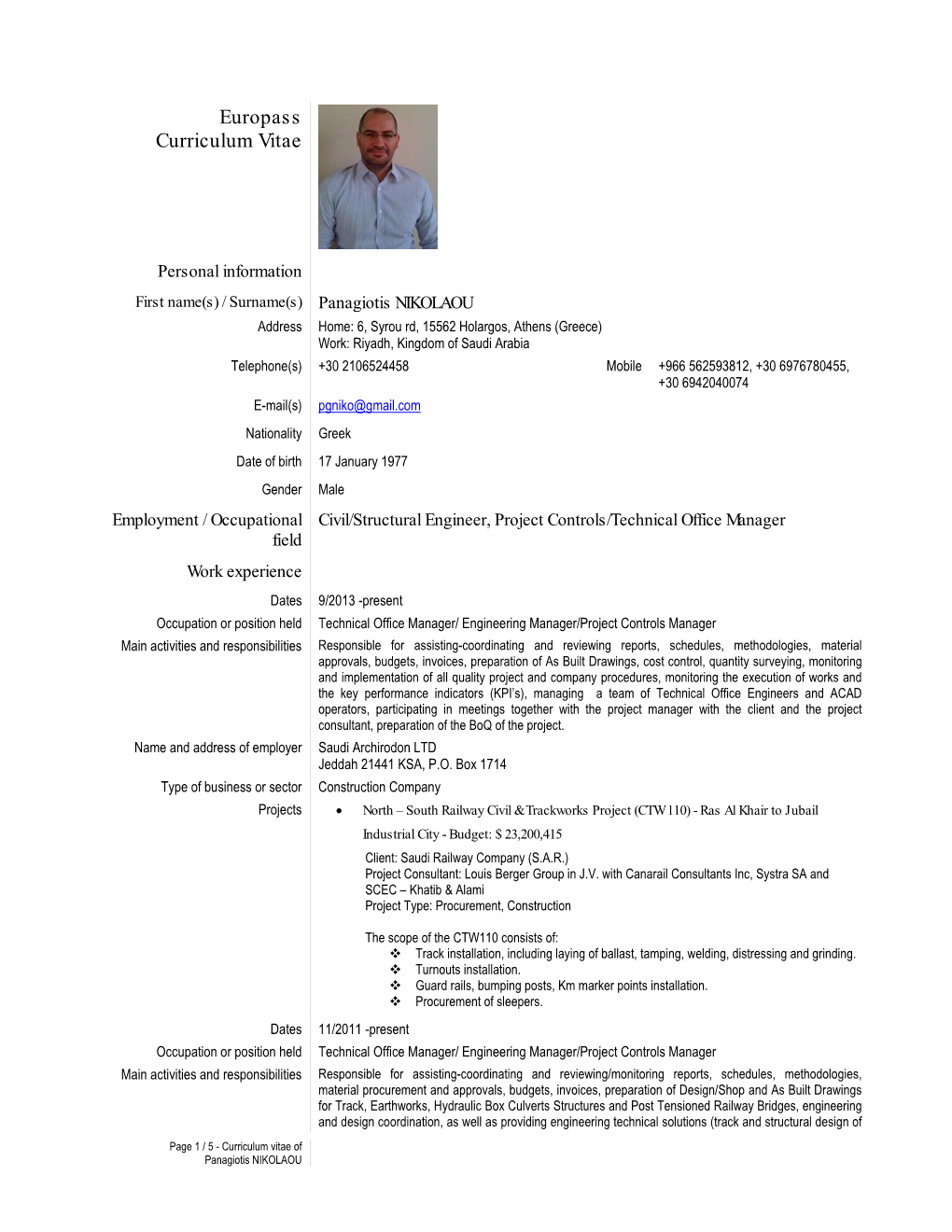 Europass Curriculum Vitae