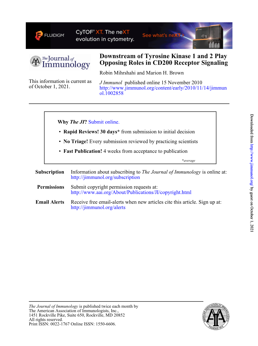 Signaling Opposing Roles in CD200 Receptor Downstream of Tyrosine