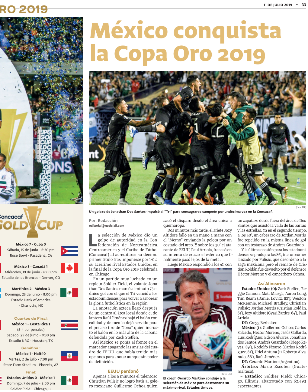 México Conquista La Copa Oro 2019