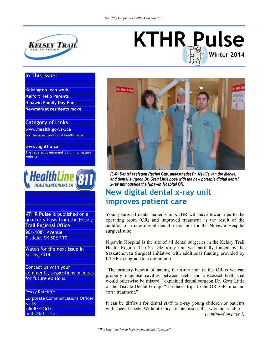 KTHR Pulse Winter 2014