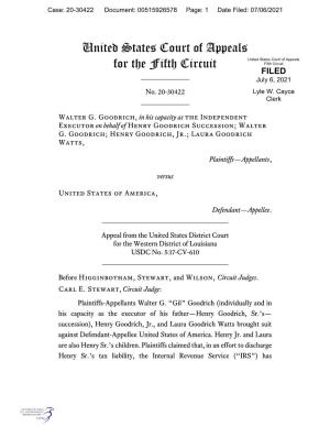 United States Court of Appeals for the Fifth Circuit Fifth Circuit FILED July 6, 2021