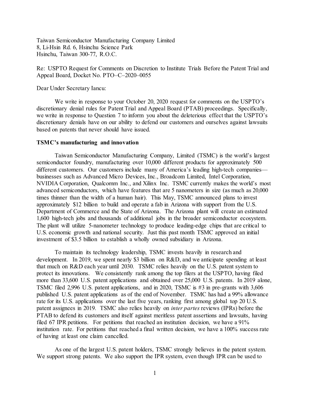 Taiwan Semiconductor Manufacturing Company Limited 8, Li-Hsin Rd