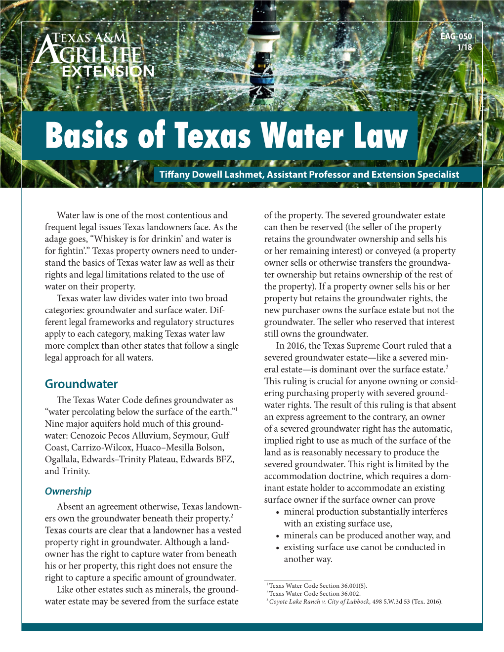Basics of Texas Water Law