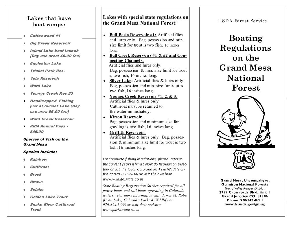 Boating Regulations on the Grand Mesa National Forest