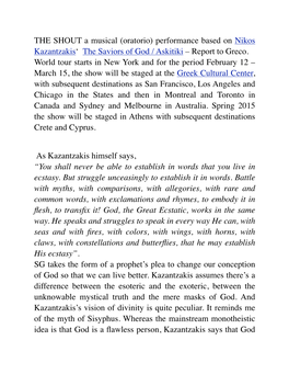 Important Passages(Kazantzakis in English)