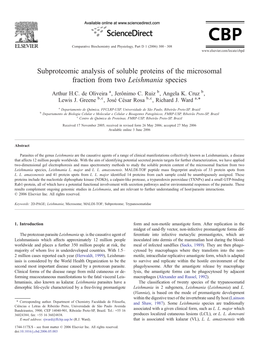 Subproteomic Analysis of Soluble Proteins of the Microsomal Fraction from Two Leishmania Species