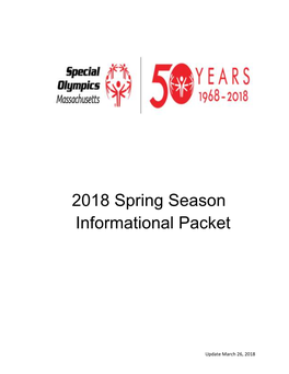 2018 Spring Season Informational Packet