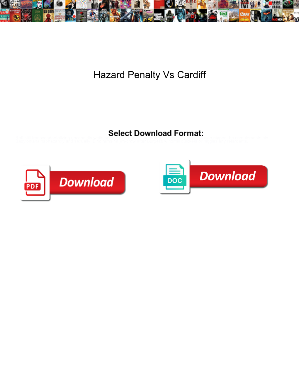 Hazard Penalty Vs Cardiff