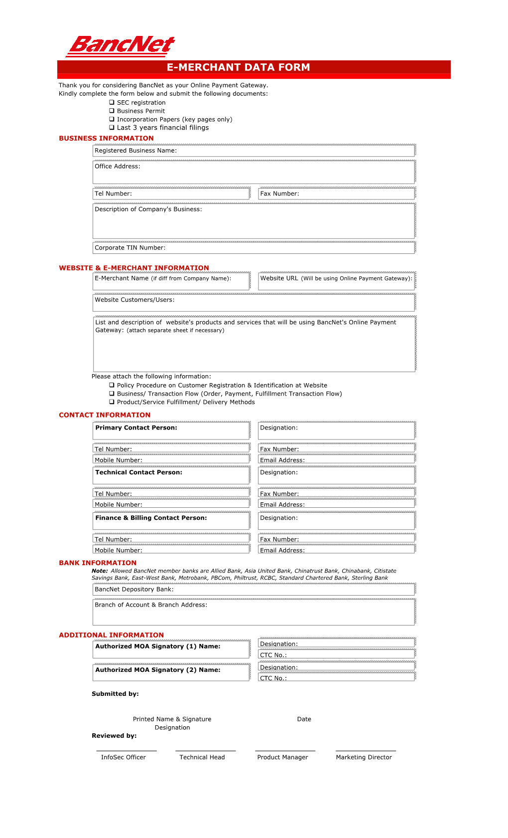 Bancnetonline Assesment Form 2008 V2.1