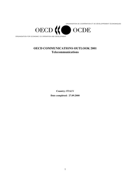 OECD COMMUNICATIONS OUTLOOK 2001 Telecommunications