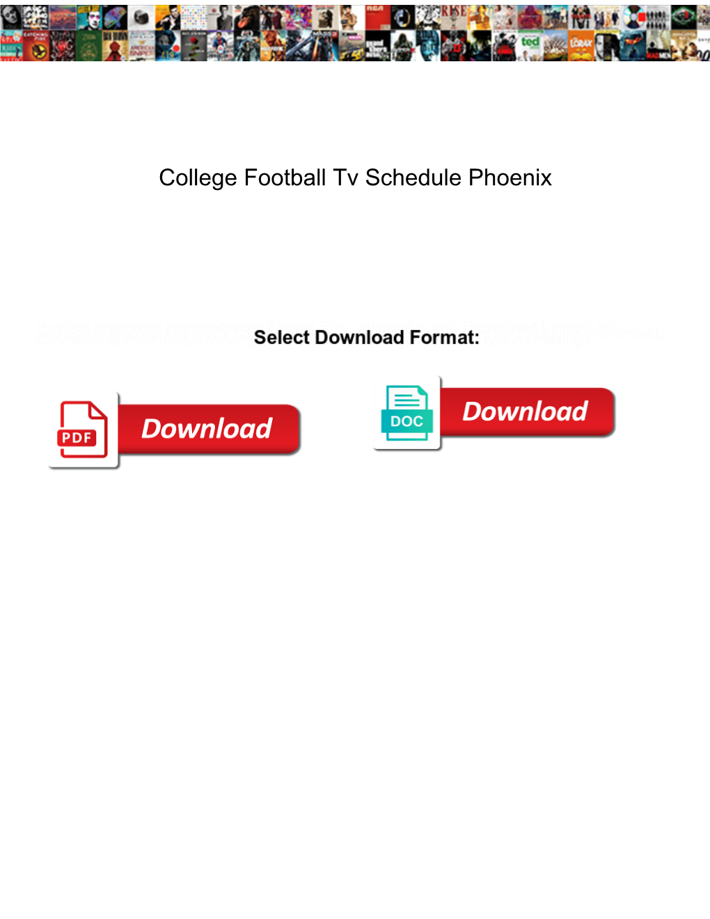 College Football Tv Schedule Phoenix