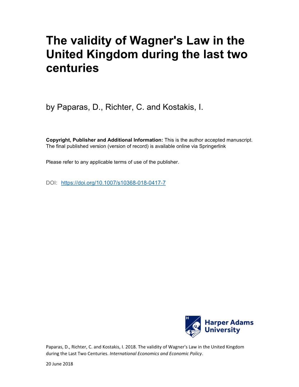 The Validity of Wagner's Law in the United Kingdom During the Last Two Centuries