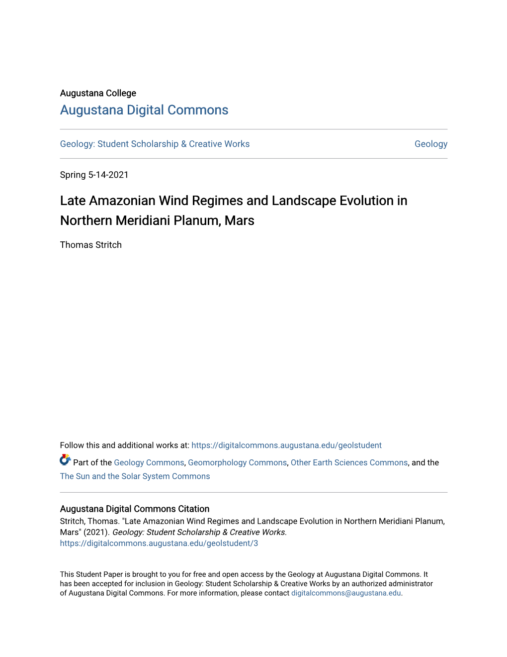 Late Amazonian Wind Regimes and Landscape Evolution in Northern Meridiani Planum, Mars