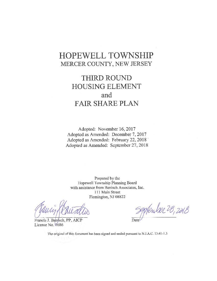 Third Round Housing Plan Element & Fair Share Plan