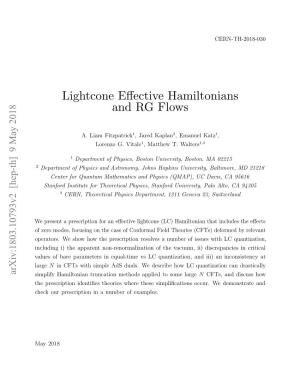 Lightcone Effective Hamiltonians and RG Flows