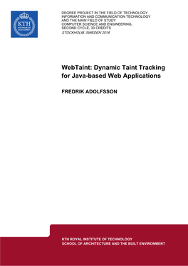 Dynamic Taint Tracking for Java-Based Web Applications