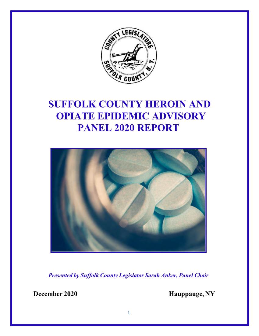 Suffolk County Heroin and Opiate Epidemic Advisory Panel 2020 Report