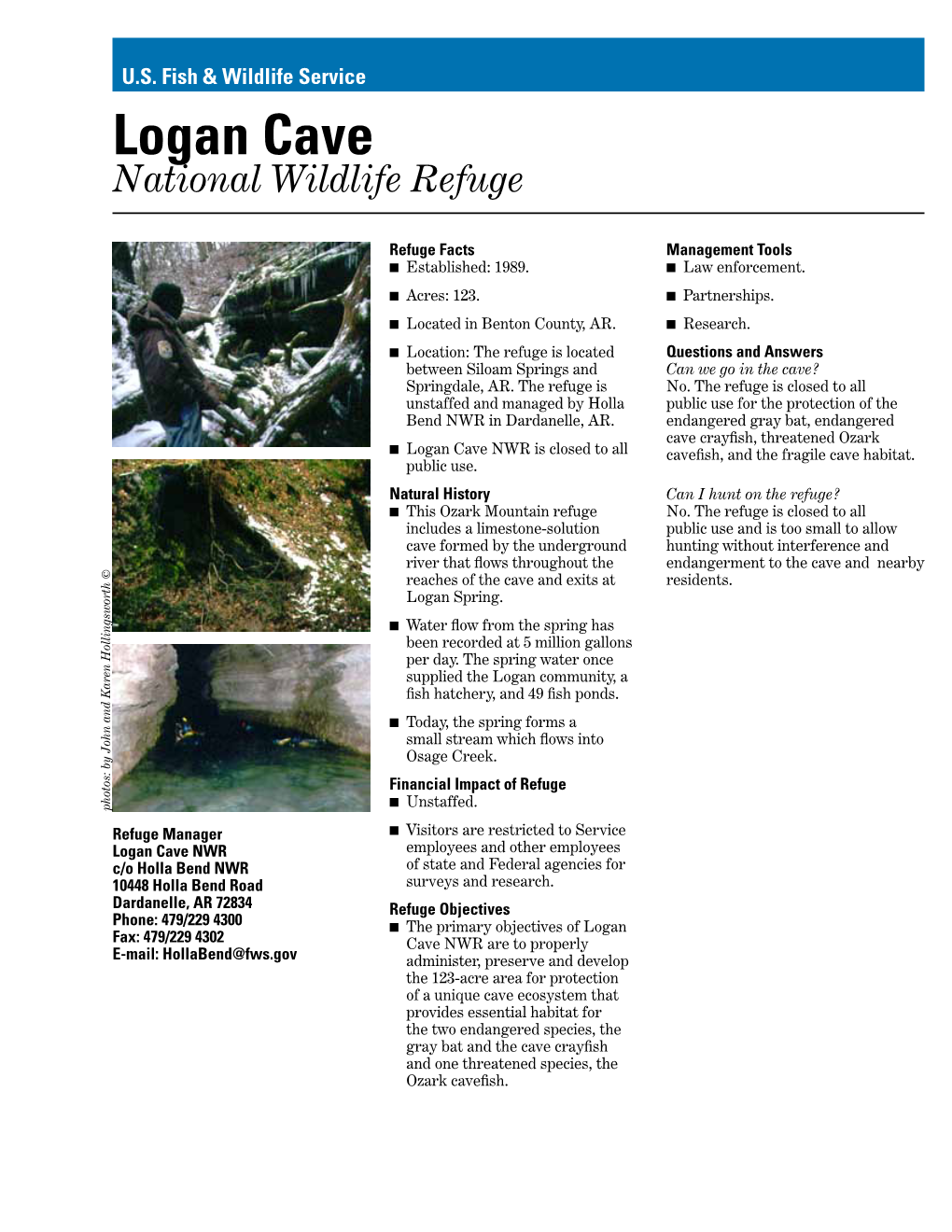 Logan Cave Fact Sheet