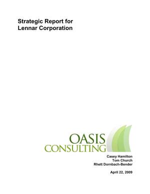Strategic Report for Lennar Corporation