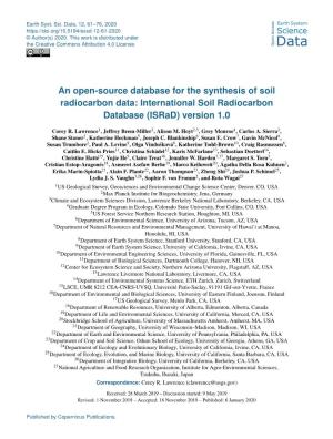 International Soil Radiocarbon Database (Israd) Version 1.0