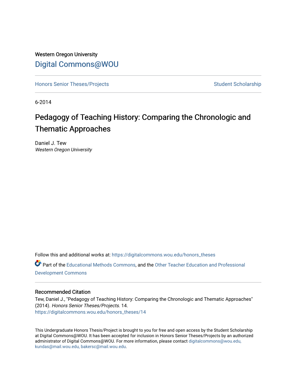 Comparing the Chronologic and Thematic Approaches
