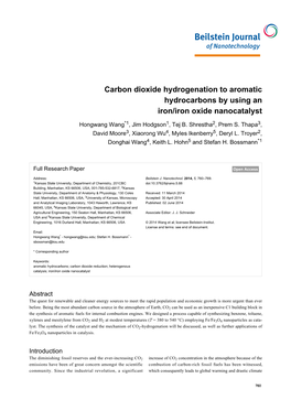 Carbon Dioxide Hydrogenation to Aromatic Hydrocarbons by Using an Iron/Iron Oxide Nanocatalyst