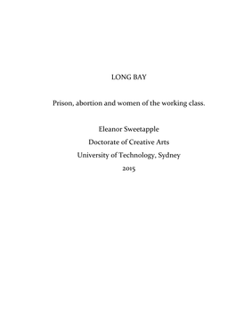LONG BAY: Prison, Abortion and Women of the Working Class