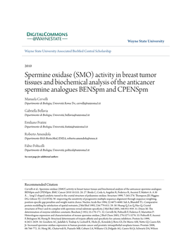 Spermine Oxidase (SMO) Activity in Breast Tumor Tissues And