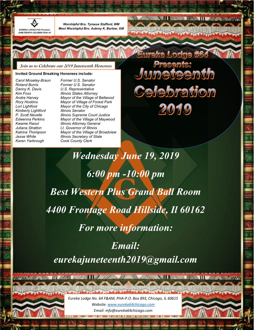 Wednesday June 19, 2019 6:00 Pm -10:00 Pm Best Western Plus Grand