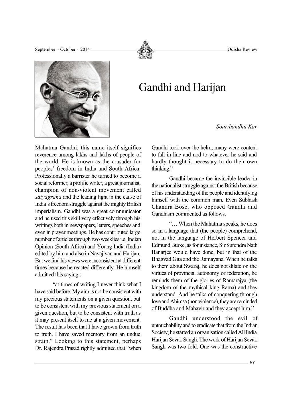Gandhi and Harijan