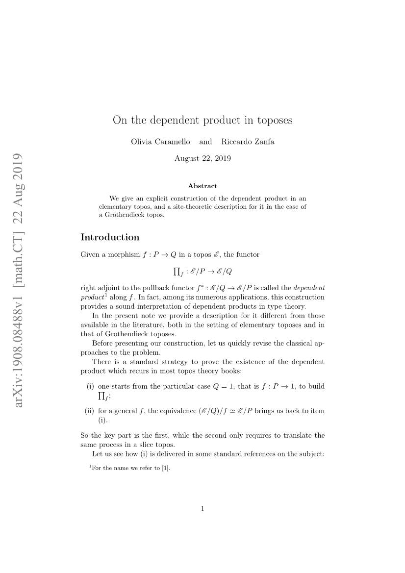 On the Dependent Product in Toposes