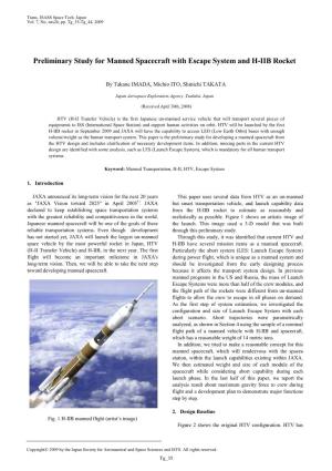 Preliminary Study for Manned Spacecraft with Escape System and H-IIB Rocket