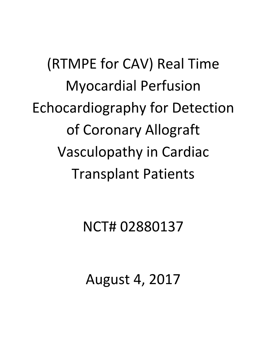 Real Time Myocardial Perfusion Echocardiography for Detection of Coronary Allograft Vasculopathy in Cardiac Transplant Patients