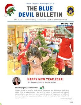 Winter Newsletter 2020 the BLUE DEVIL BULLETIN