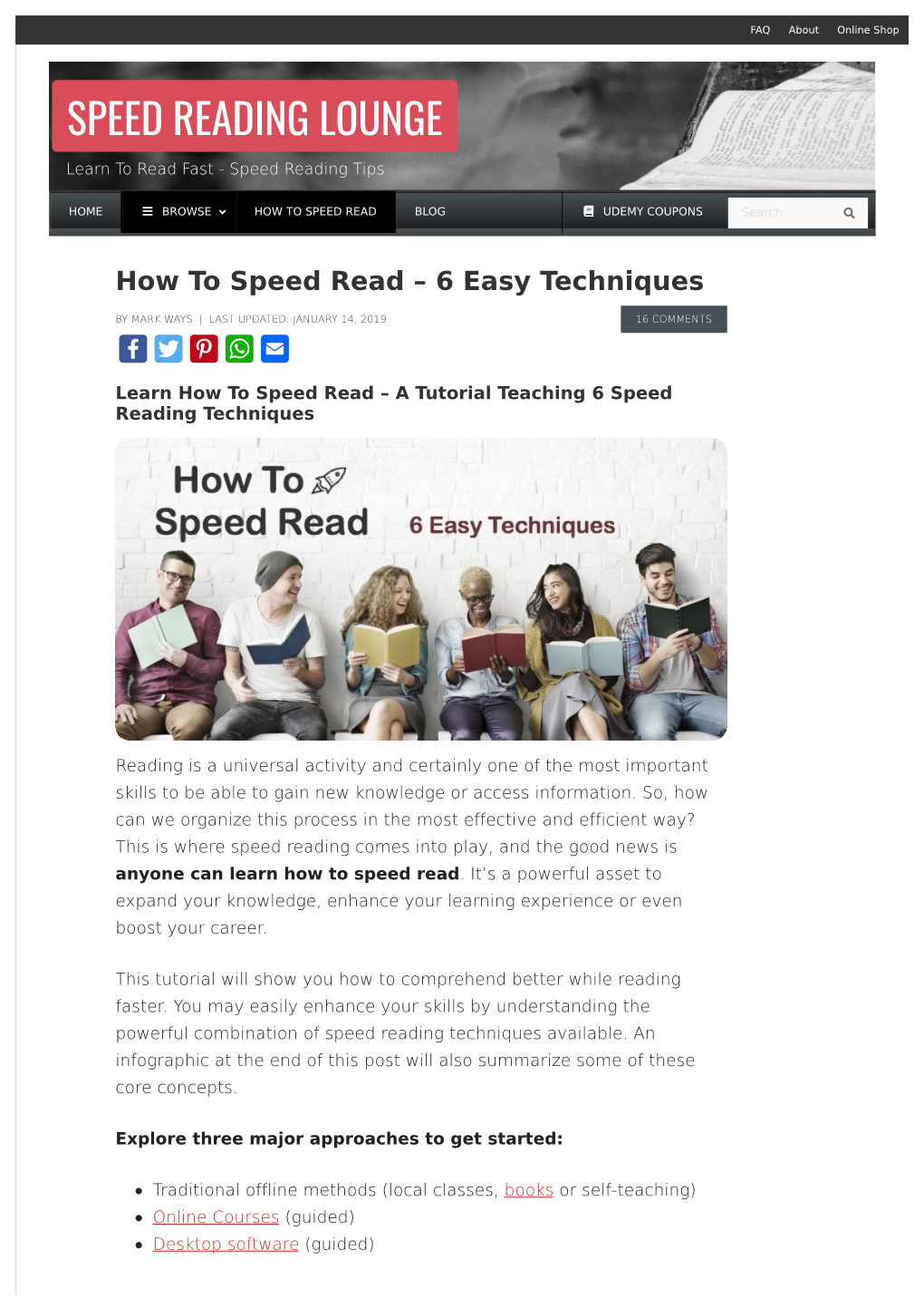 How to Speed Read Blog Udemy Coupons