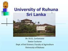 University of Ruhuna Sri Lanka