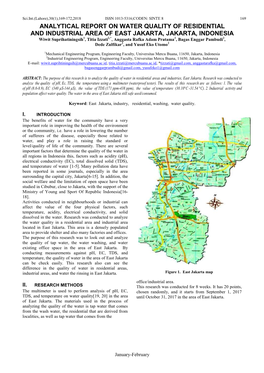 Analytical Report on Water Quality of Residential and Industrial Area Of