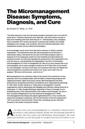 The Micromanagement Disease: Symptoms, Diagnosis, and Cure