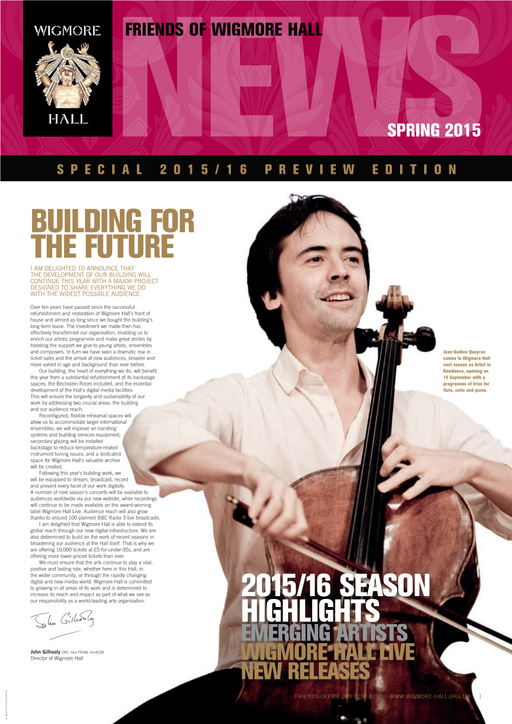 Pdf Friends of Wigmore Hall News Spring 2015