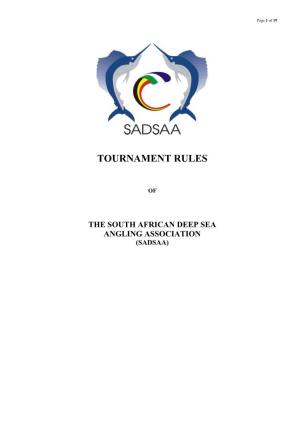 SADSAA Tournament Rules (Updated 4Th March 2012)