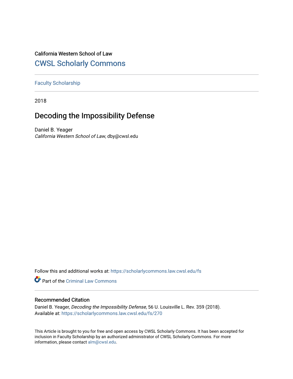 Decoding the Impossibility Defense