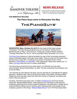The Piano Guys Come to Worcester This May