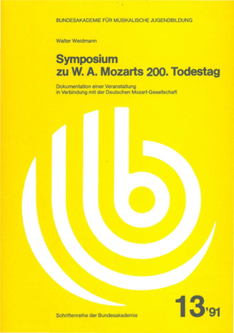 Symposium Zu W. A. Mozarts 200. Todestag