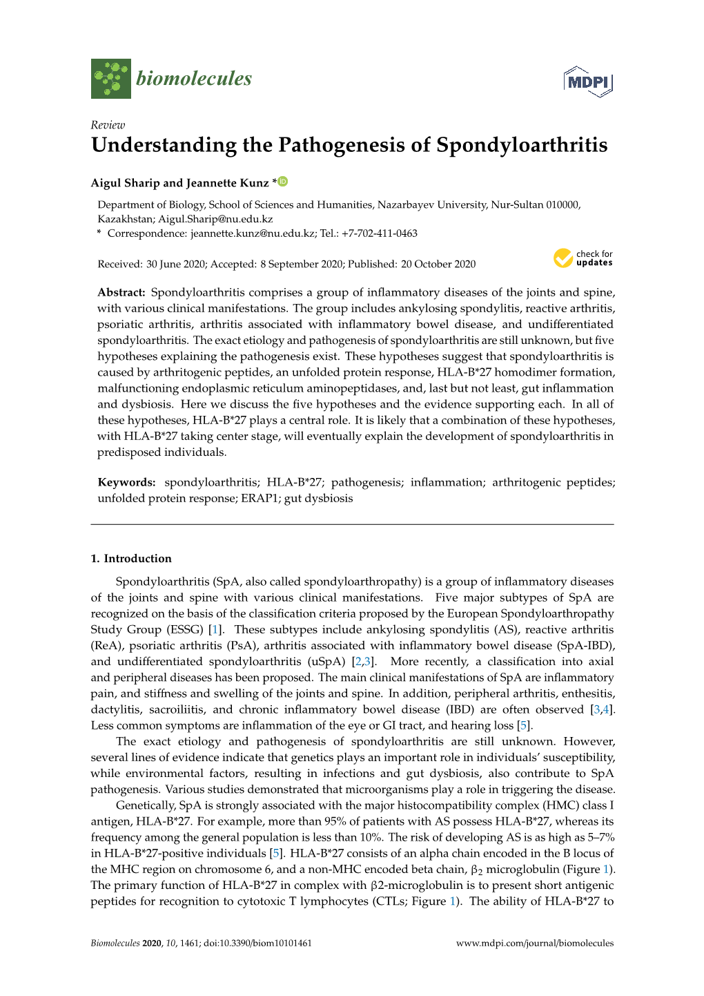 Understanding the Pathogenesis of Spondyloarthritis