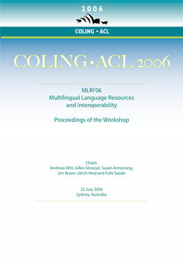 Proceedings of the Workshop on Multilingual Language Resources and Interoperability, Pages 1–8, Sydney, July 2006