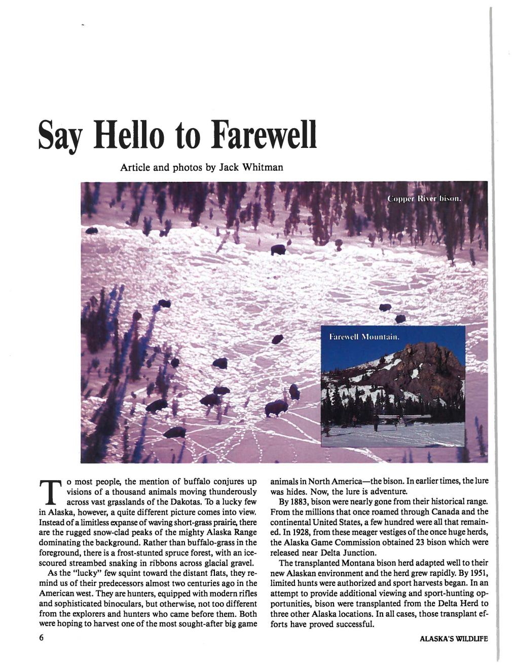 Say Hello to Farewell Article and Photos by Jack Whitman